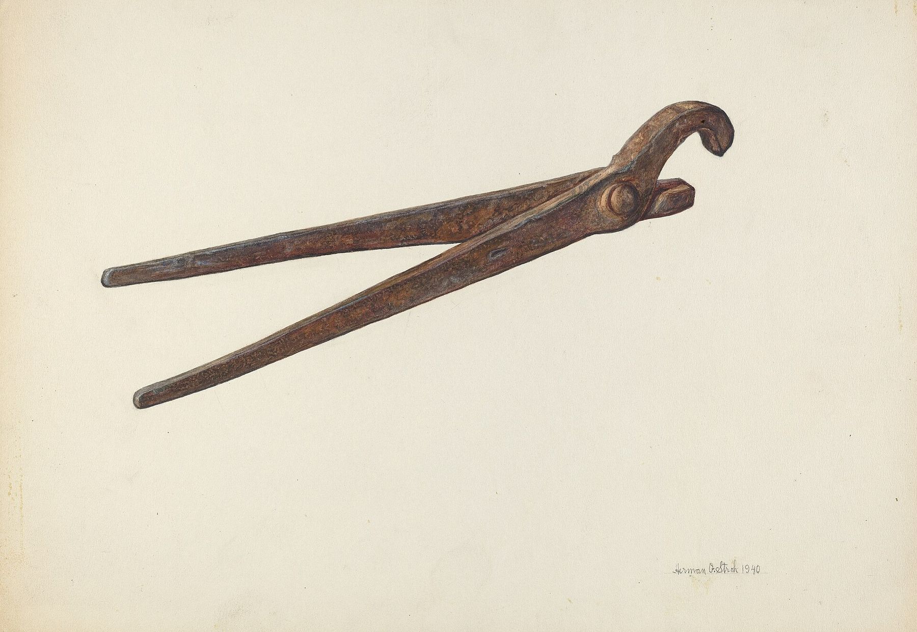 An old drawing of a pipe wrench